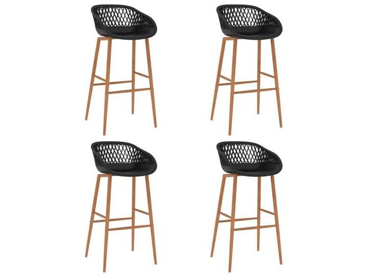 vidaXL Barhocker Barhocker 4 Stk. Schwarz (4 St), braun schwarz, Schwarz und Braun von vidaXL