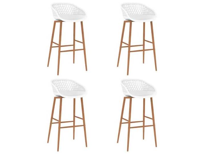 vidaXL Barhocker Barhocker 4 Stk. Weiß (4 St), braun, Weiß und braun von vidaXL