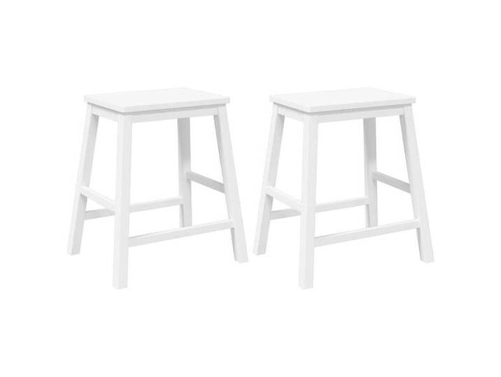 vidaXL Barhocker Barstühle 2 Stk. Weiß Massivholz Gummibaum (1 St), braun von vidaXL