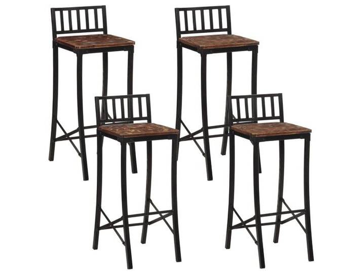 vidaXL Barhocker Barstühle 4 Stk. Massives Altholz (4 St) von vidaXL