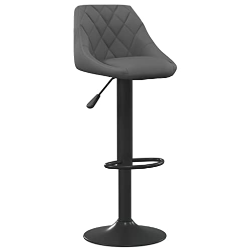 vidaXL Barhocker Drehbar Höhenverstellbar Küchenhocker Barstuhl Bistrohocker Tresenhocker Thekenhocker Tresenstuhl Bar Stuhl Hocker Dunkelgrau Samt von vidaXL