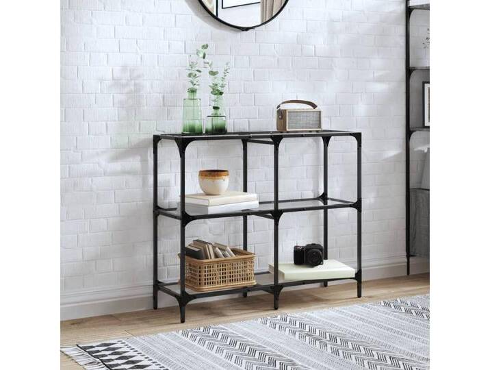 vidaXL Bartisch, Konsolentisch mit Glasplatte Transparent 98x30x81 cm Stahl vidaXL Bartisch, Konsolentisch mit Glasplatte Transparent 98x30x81 cm Stahl von vidaXL