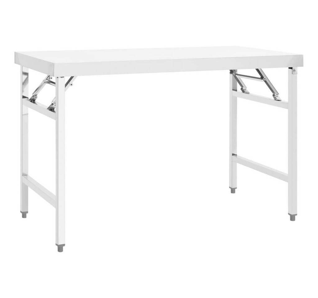 vidaXL Bartisch, Küchen-Arbeitstisch Klappbar 120x60x80 cm Edelstahl von vidaXL