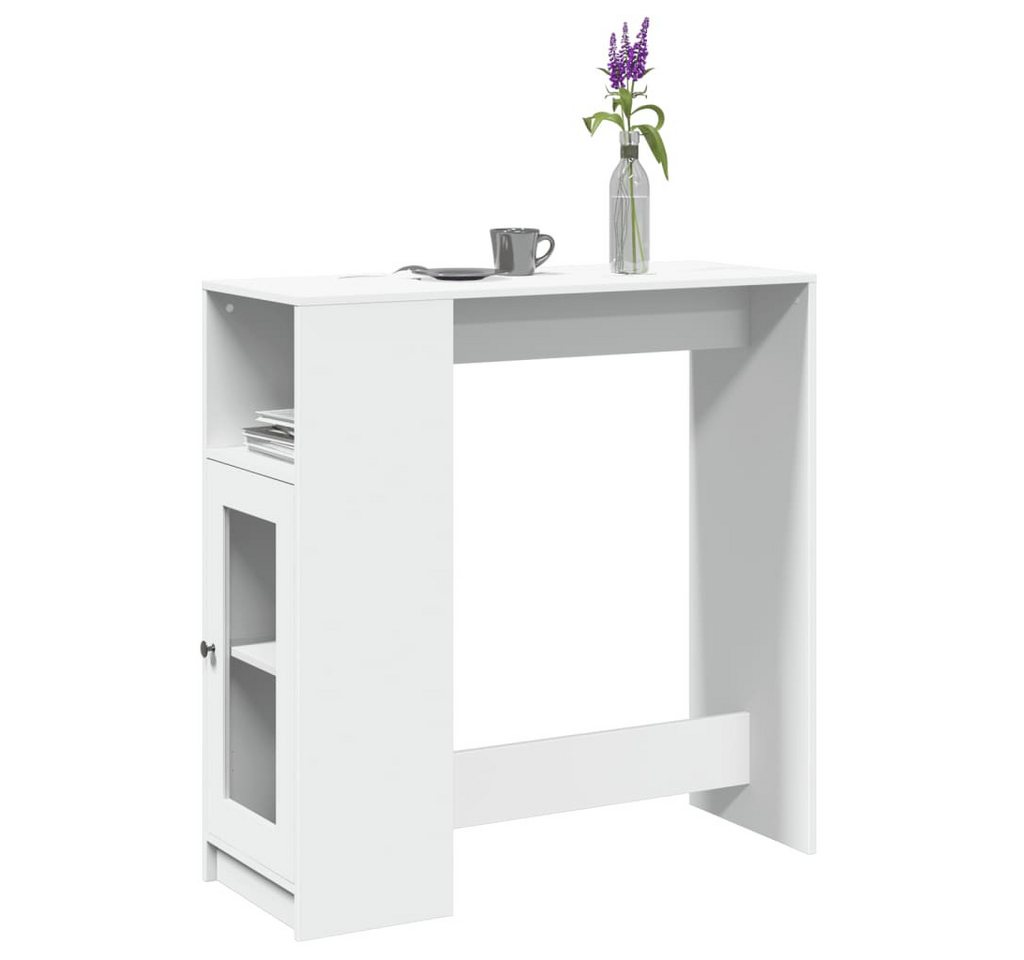 vidaXL Bartisch Bartisch mit Regal Weiß 101x40x103,5 cm Spanplatte von vidaXL