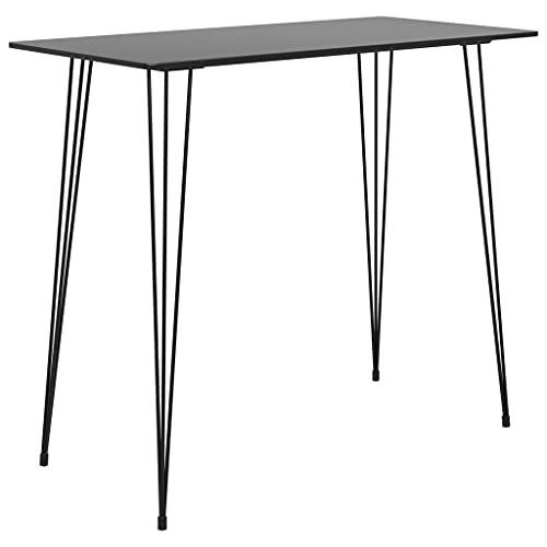 vidaXL Bartisch Bartresen Theke Stehtisch Tresentisch Küchentisch Bistrotisch Loungetisch Esstisch Tisch Schwarz 120x60x105cm Metall MDF von vidaXL