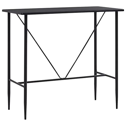 vidaXL Bartisch Bistrotisch Stehtisch Esstisch Tisch Partytisch Küchenbartisch Küchentisch Tresentisch Bartresen Schwarz 120x60x110cm MDF von vidaXL