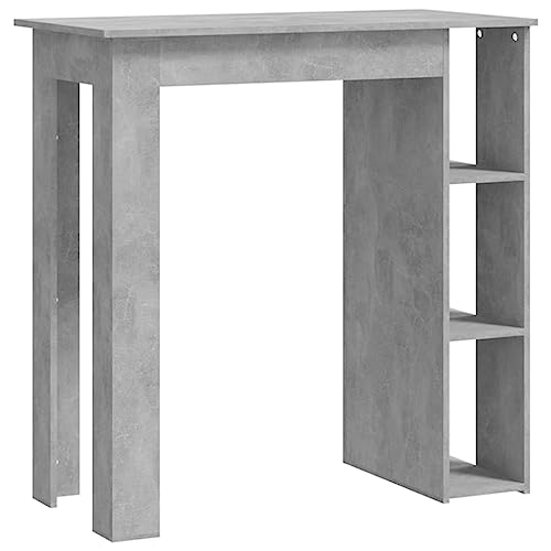 vidaXL Bartisch mit Regal Bartresen Stehtisch Tresentisch Bistrotisch Küchentisch Loungetisch Tisch Betongrau 102x50x103,5cm Holzwerkstoff von vidaXL