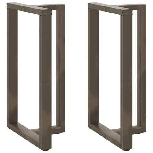 vidaXL Bartischbeine T-Form 2 Stk. Naturstahl 60x35x(100-101) cm Stahl, Tischbein, Tischbein Metall, Esstischbein, Möbelbein, Schreibtischbein von vidaXL
