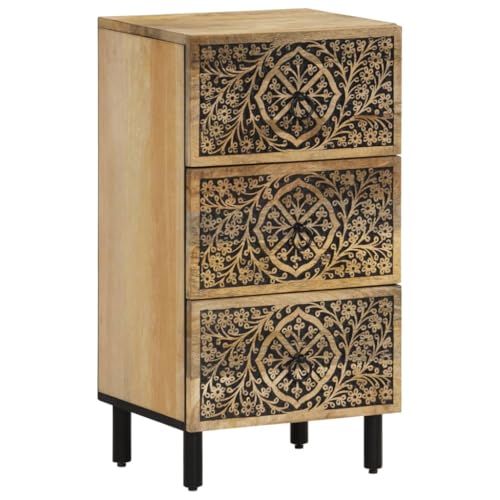 vidaXL Beistellschrank, Schrank Kommode mit viel Stauraum, Sideboard mit Eisenbeinen, Anrichte Aufbewahrungsschrank, Massivholz Mango von vidaXL