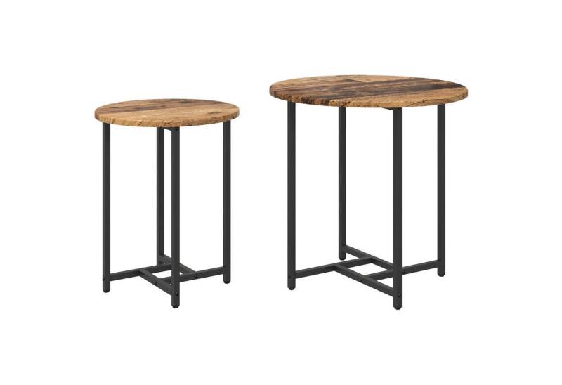 vidaXL Beistelltisch Beistelltisch 2er Set aus Altholz Holz und Metall von vidaXL