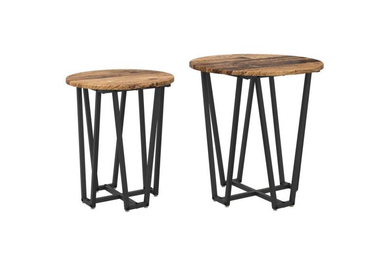 vidaXL Beistelltisch Beistelltisch 2er Set aus Altholz beschichtetem Holz und Metall von vidaXL