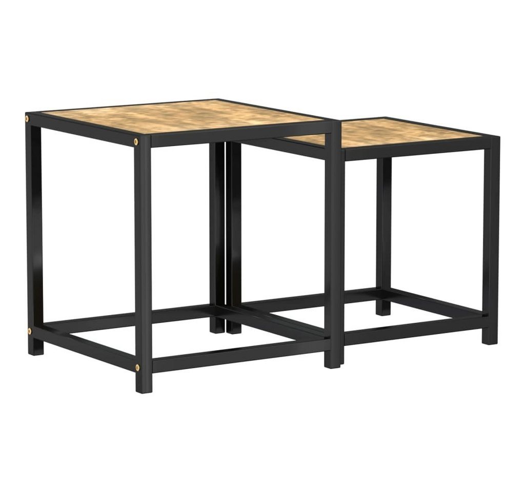 vidaXL Beistelltisch Beistelltische 2 Stk. MDF Schwarz und Gelb (2-St) von vidaXL