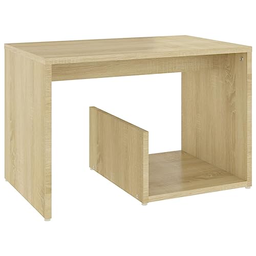 vidaXL Beistelltisch Couchtisch Wohnzimmertisch Sofatisch Kaffeetisch Teetisch Tisch Wohnzimmer Zeitungsständer Sonoma-Eiche 59x36x38cm Holzwerkstoff von vidaXL