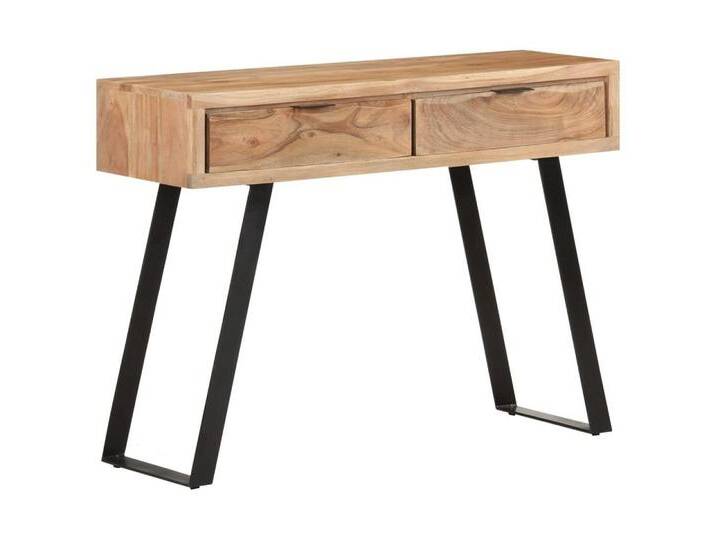 vidaXL Beistelltisch Konsolentisch 100x35x76 cm Massivholz mit Naturkanten, braun von vidaXL