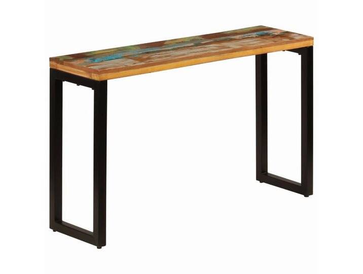 vidaXL Beistelltisch Konsolentisch 120x35x76 cm Stahl und Altholz (1-St), braun von vidaXL