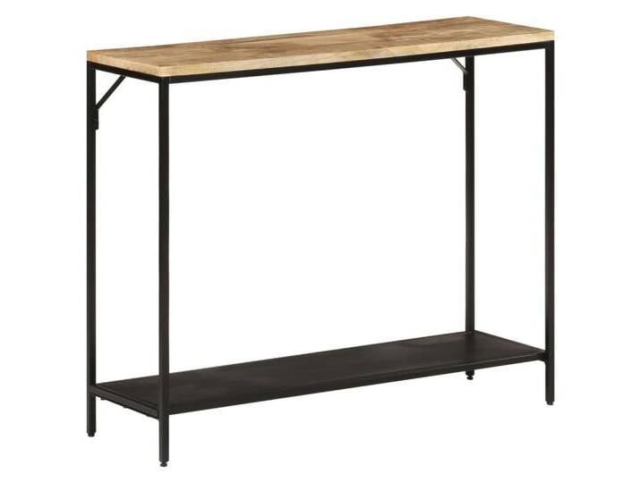 vidaXL Beistelltisch Konsolentisch 90x30x75 cm Raues Massivholz und Eisen, braun von vidaXL