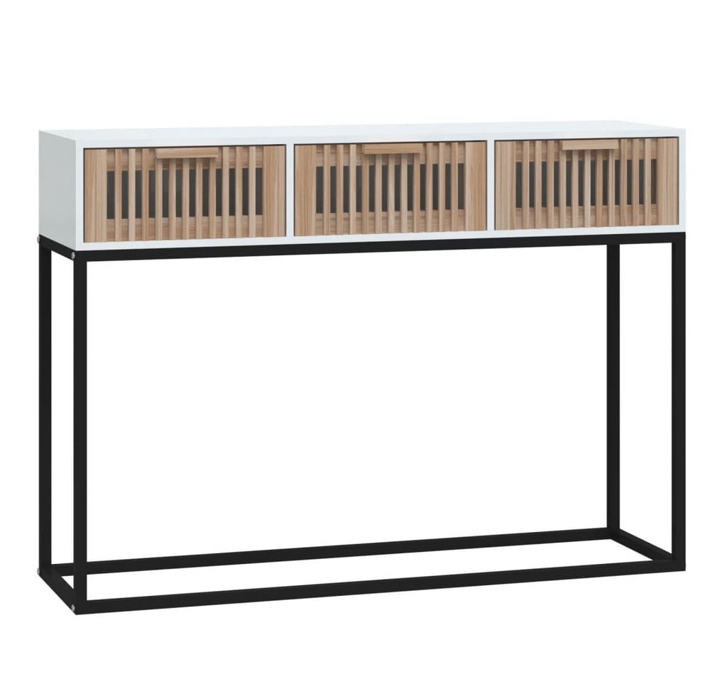 vidaXL Beistelltisch Konsolentisch Weiß 105x30x75 cm Holzwerkstoff und Eisen (1-St) von vidaXL