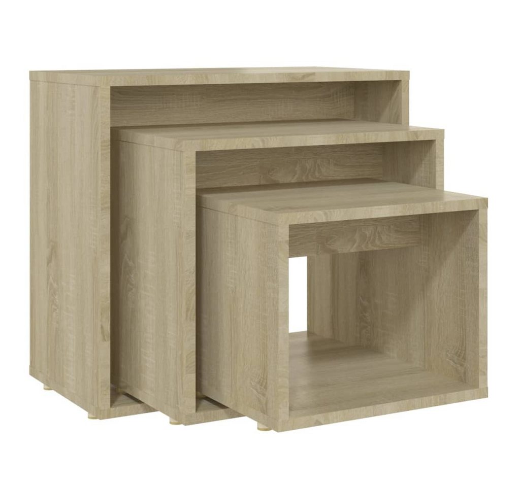 vidaXL Beistelltisch Satztische 3-tlg. Sonoma-Eiche Holzwerkstoff (3-St) von vidaXL