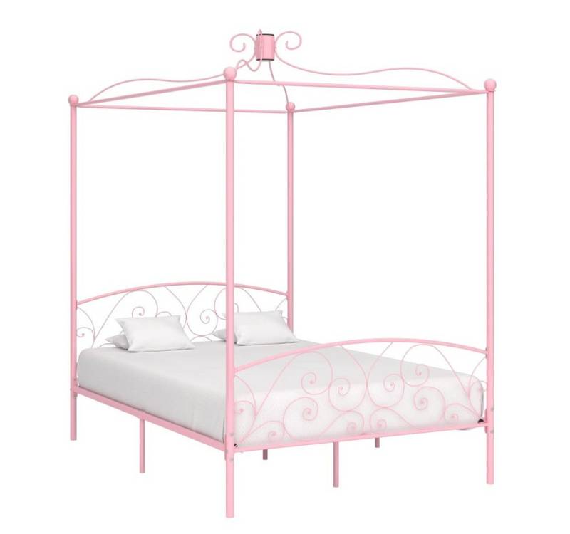 vidaXL Bett, Himmelbett-Gestell Rosa Metall 120 x 200 cm von vidaXL