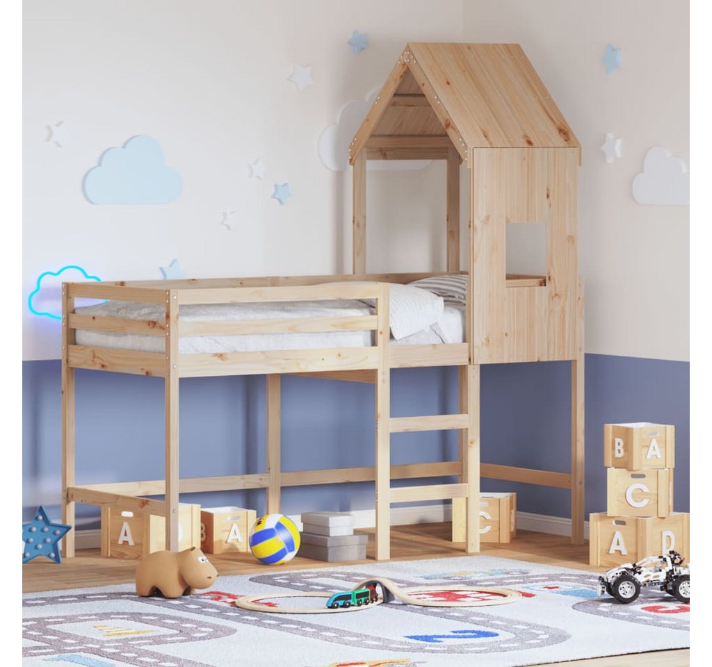 vidaXL Bett, Hochbett mit Leiter und Dach 80x200 cm Massivholz Kiefer vidaXL Bett, Hochbett mit Leiter und Dach 80x200 cm Massivholz Kiefer von vidaXL