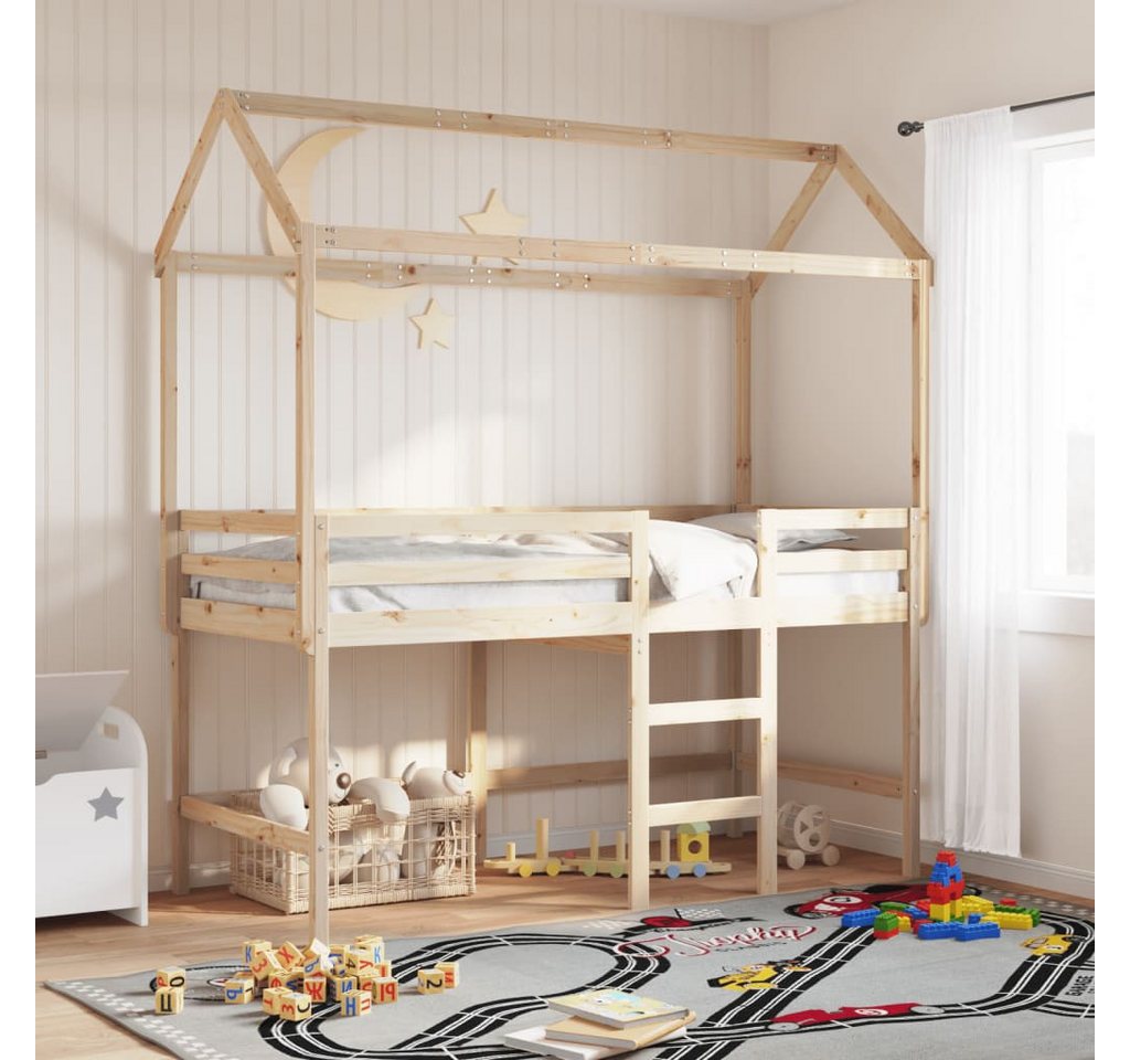 vidaXL Bett, Hochbett mit Leiter und Dach 80x200 cm Massivholz Kiefer vidaXL Bett, Hochbett mit Leiter und Dach 80x200 cm Massivholz Kiefer von vidaXL