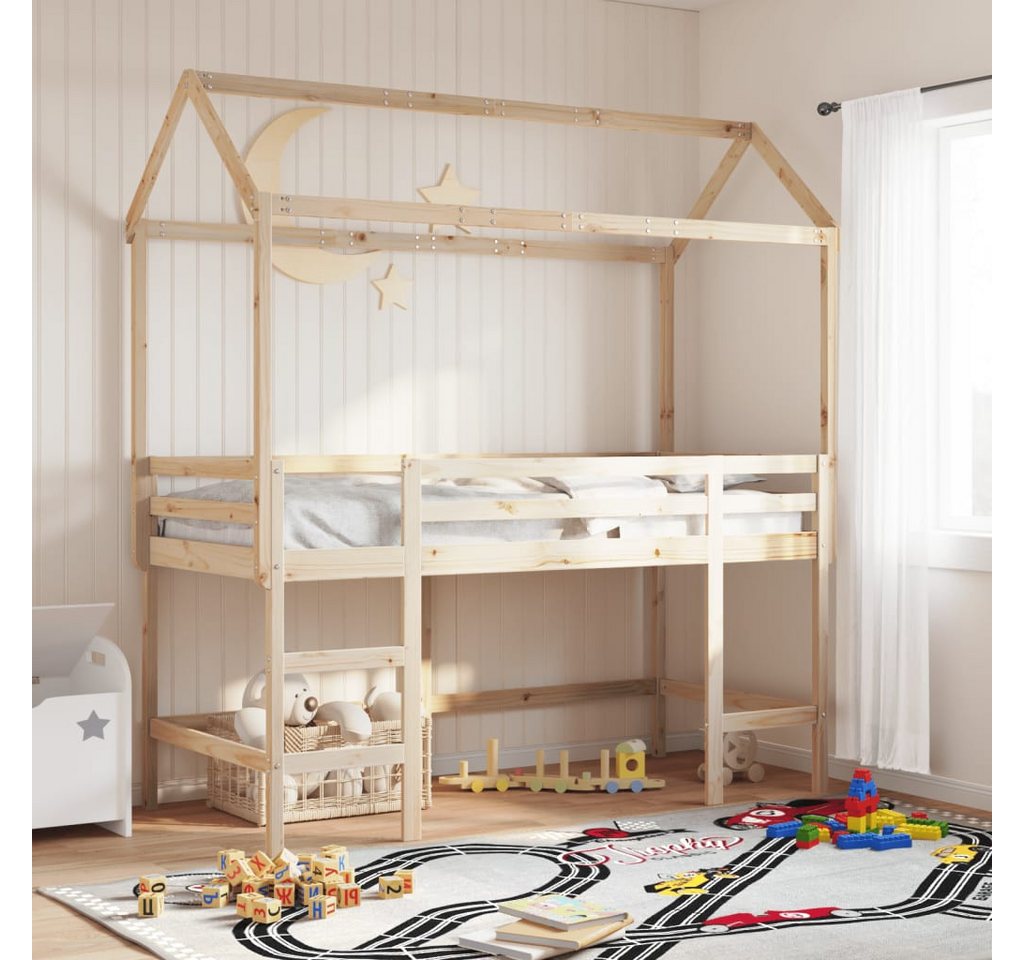 vidaXL Bett, Hochbett mit Leiter und Dach 90x190 cm Massivholz Kiefer vidaXL Bett, Hochbett mit Leiter und Dach 90x190 cm Massivholz Kiefer von vidaXL
