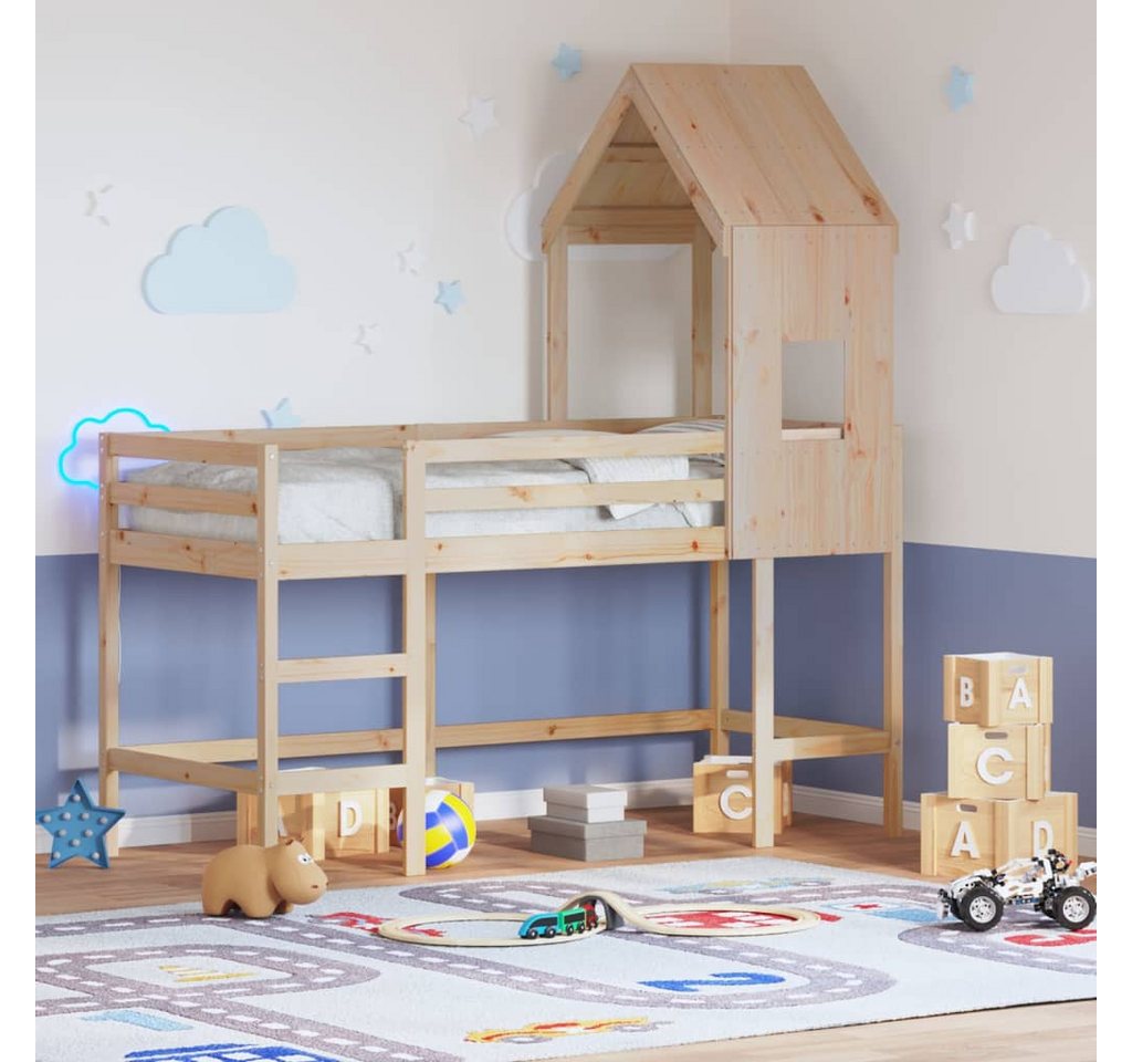 vidaXL Bett, Hochbett mit Leiter und Dach 90x200 cm Massivholz Kiefer vidaXL Bett, Hochbett mit Leiter und Dach 90x200 cm Massivholz Kiefer von vidaXL