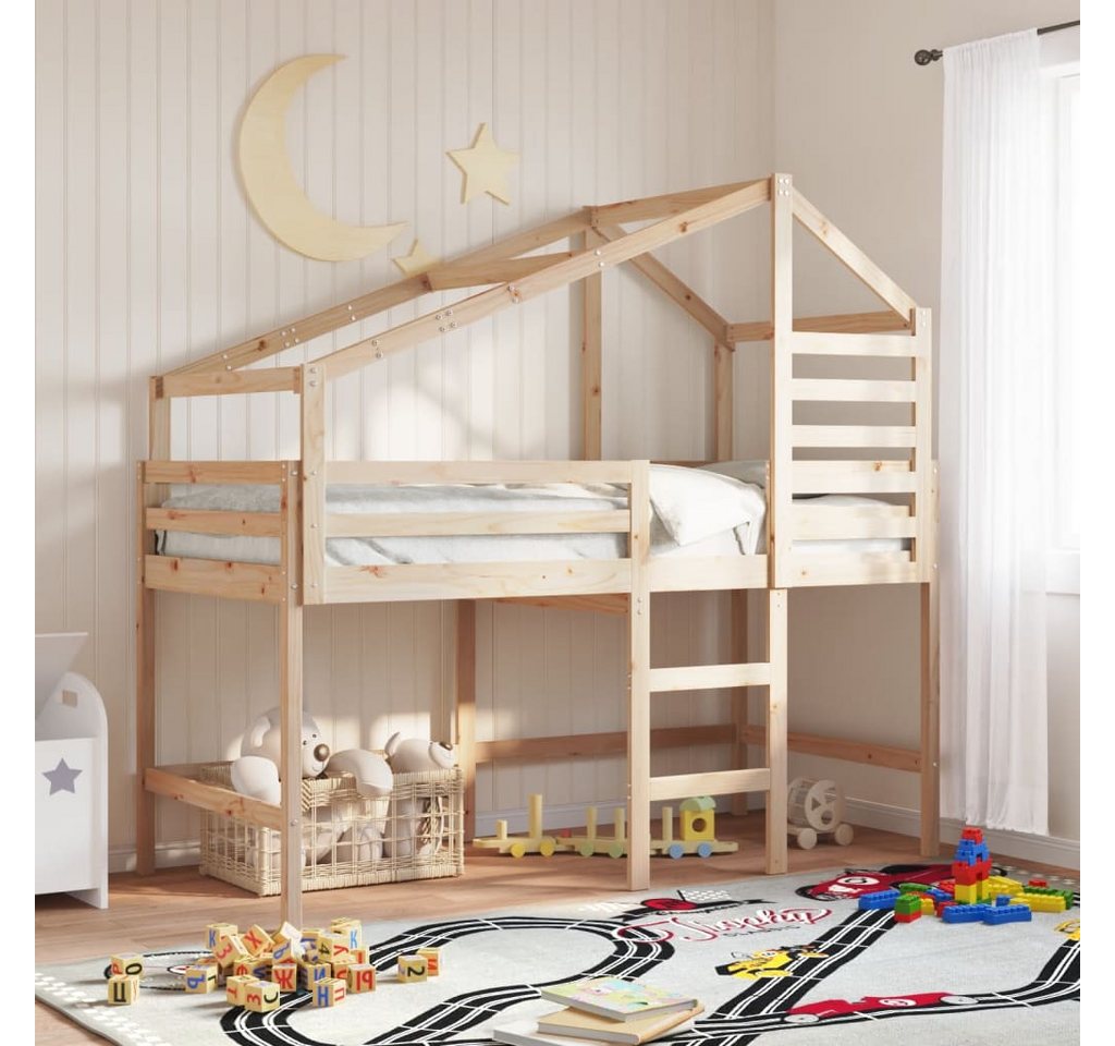 vidaXL Bett, Hochbett mit Leiter und Dach 90x200 cm Massivholz Kiefer vidaXL Bett, Hochbett mit Leiter und Dach 90x200 cm Massivholz Kiefer von vidaXL
