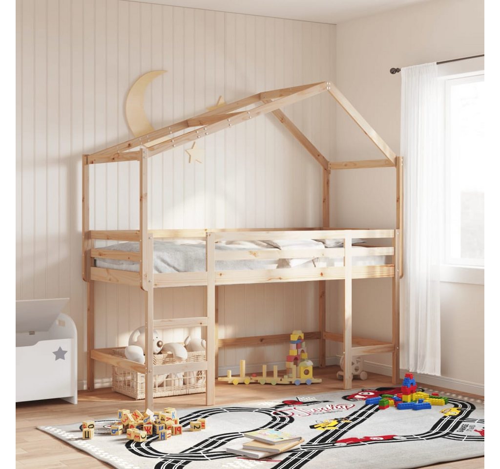 vidaXL Bett, Hochbett mit Leiter und Dach 90x200 cm Massivholz Kiefer vidaXL Bett, Hochbett mit Leiter und Dach 90x200 cm Massivholz Kiefer von vidaXL