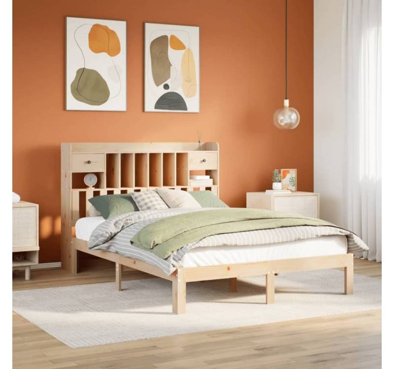 vidaXL Bett, Massivholzbett mit Regal ohne Matratze 160x200 cm Kiefer vidaXL Bett, Massivholzbett mit Regal ohne Matratze 160x200 cm Kiefer von vidaXL