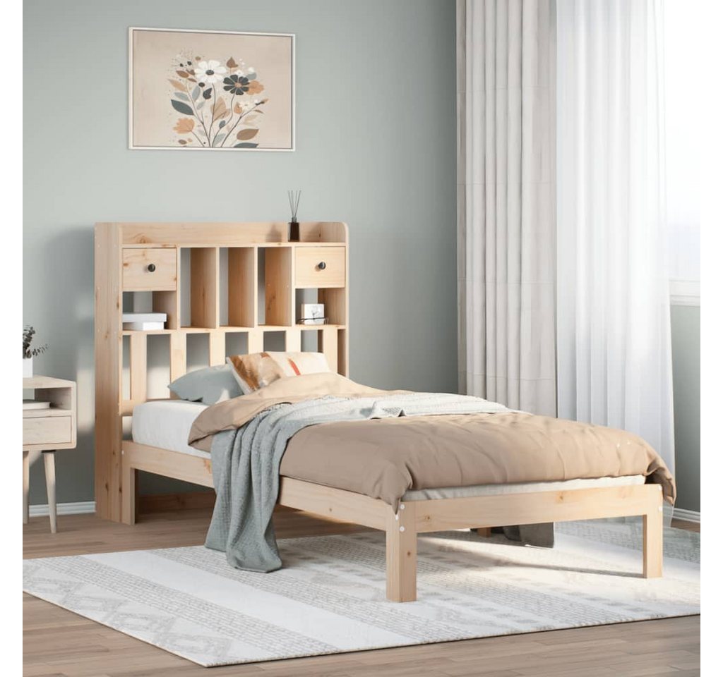 vidaXL Bett, Massivholzbett mit Regal ohne Matratze 90x190 cm Kiefer von vidaXL