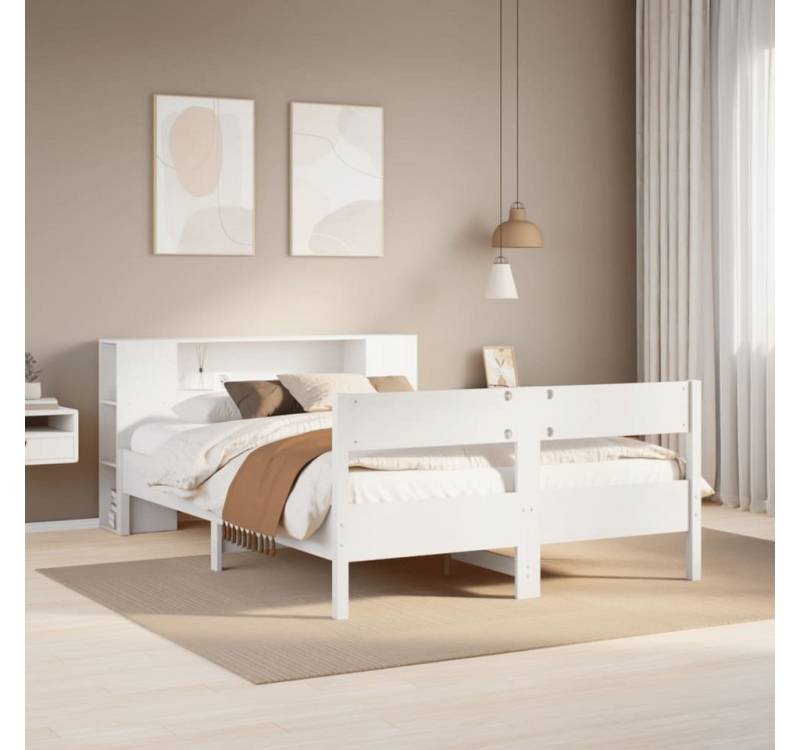 vidaXL Bett, Massivholzbett mit Regal ohne Matratze Weiß 135x190 cm Kiefer vidaXL Bett, Massivholzbett mit Regal ohne Matratze Weiß 135x190 cm Kiefer von vidaXL