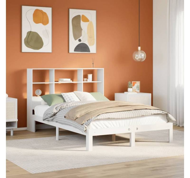 vidaXL Bett, Massivholzbett mit Regal ohne Matratze Weiß 140x200 cm Kiefer vidaXL Bett, Massivholzbett mit Regal ohne Matratze Weiß 140x200 cm Kiefer von vidaXL