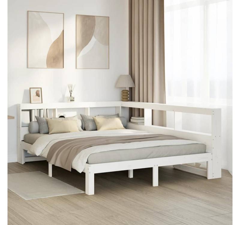 vidaXL Bett, Massivholzbett mit Regal ohne Matratze Weiß 140x200 cm Kiefer vidaXL Bett, Massivholzbett mit Regal ohne Matratze Weiß 140x200 cm Kiefer von vidaXL