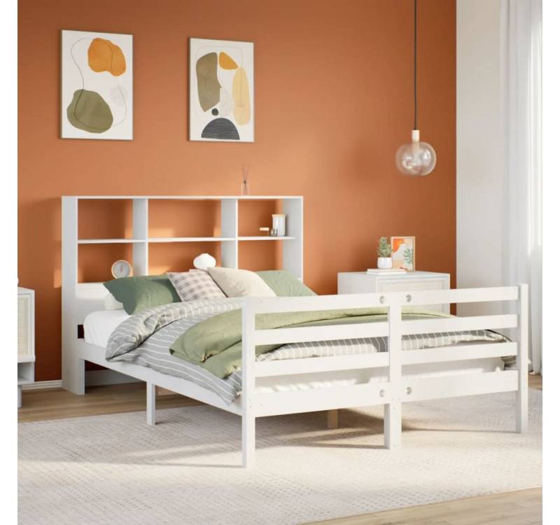 vidaXL Bett, Massivholzbett mit Regal ohne Matratze Weiß 160x200 cm Kiefer vidaXL Bett, Massivholzbett mit Regal ohne Matratze Weiß 160x200 cm Kiefer von vidaXL
