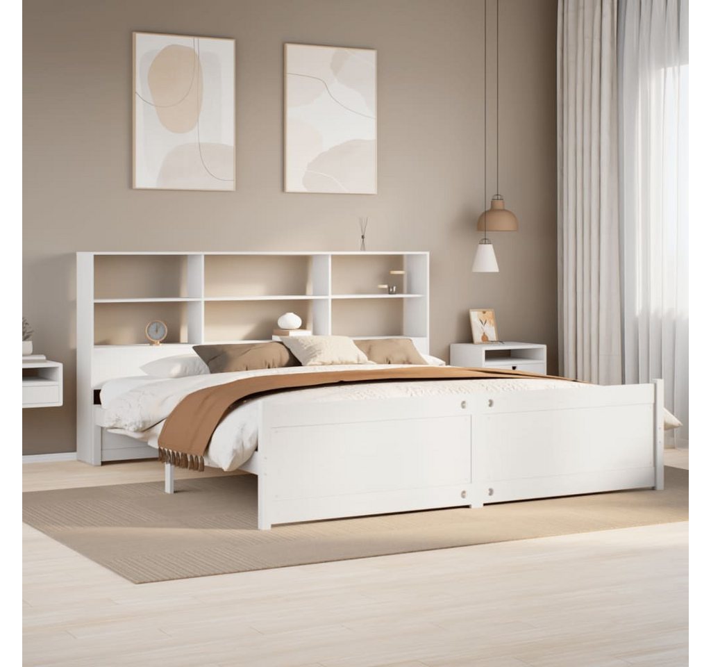 vidaXL Bett, Massivholzbett mit Regal ohne Matratze Weiß 180x200 cm Kiefer vidaXL Bett, Massivholzbett mit Regal ohne Matratze Weiß 180x200 cm Kiefer von vidaXL
