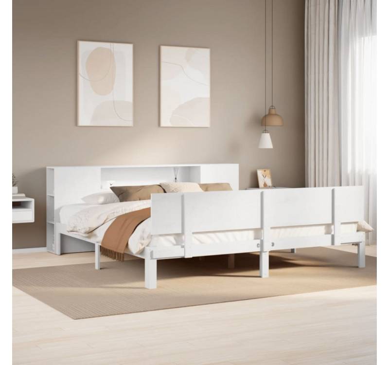 vidaXL Bett, Massivholzbett mit Regal ohne Matratze Weiß 200x200 cm Kiefer vidaXL Bett, Massivholzbett mit Regal ohne Matratze Weiß 200x200 cm Kiefer von vidaXL