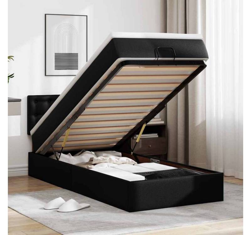 vidaXL Bett, Ottoman-Bett mit Matratzen & LEDs Schwarz 80x200 cm Kunstleder vidaXL Bett, Ottoman-Bett mit Matratzen & LEDs Schwarz 80x200 cm Kunstleder von vidaXL