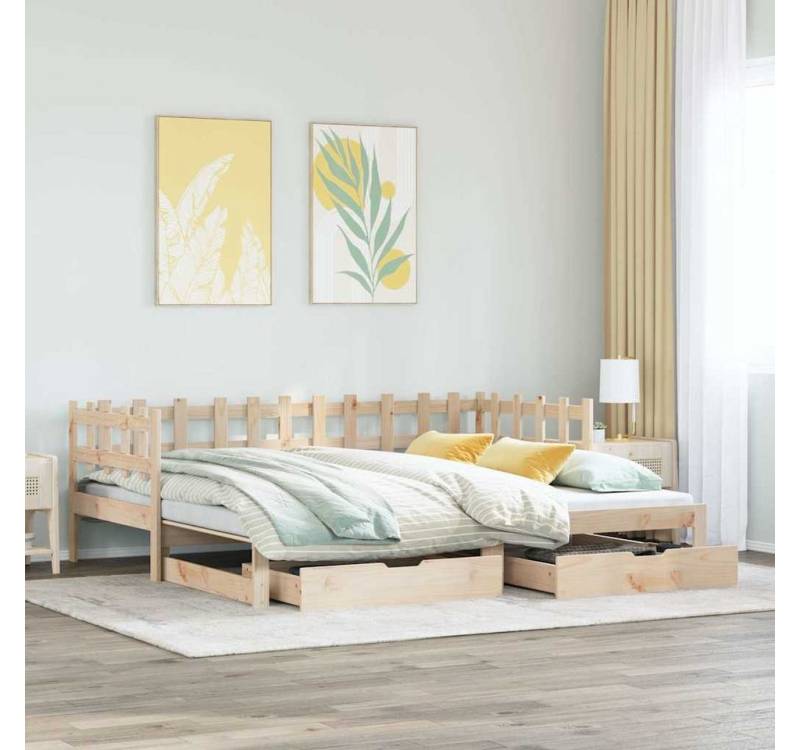 vidaXL Bett, Tagesbett Ausziehbar mit Schubladen ohne Matratze 80x200 cm vidaXL Bett, Tagesbett Ausziehbar mit Schubladen ohne Matratze 80x200 cm von vidaXL