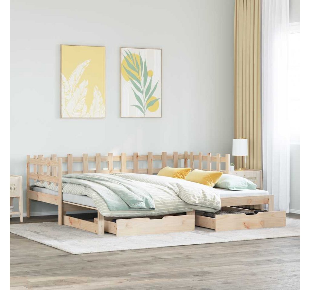 vidaXL Bett, Tagesbett Ausziehbar mit Schubladen ohne Matratze 90x200 cm vidaXL Bett, Tagesbett Ausziehbar mit Schubladen ohne Matratze 90x200 cm von vidaXL