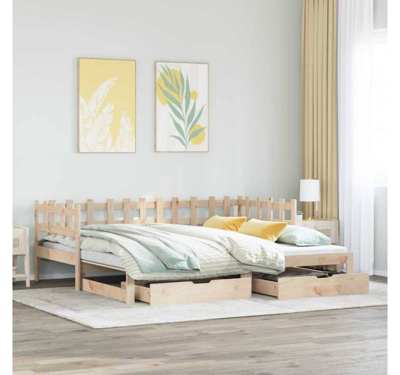 vidaXL Bett, Tagesbett Ausziehbar mit Schubladen ohne Matratze 90x200 cm vidaXL Bett, Tagesbett Ausziehbar mit Schubladen ohne Matratze 90x200 cm von vidaXL