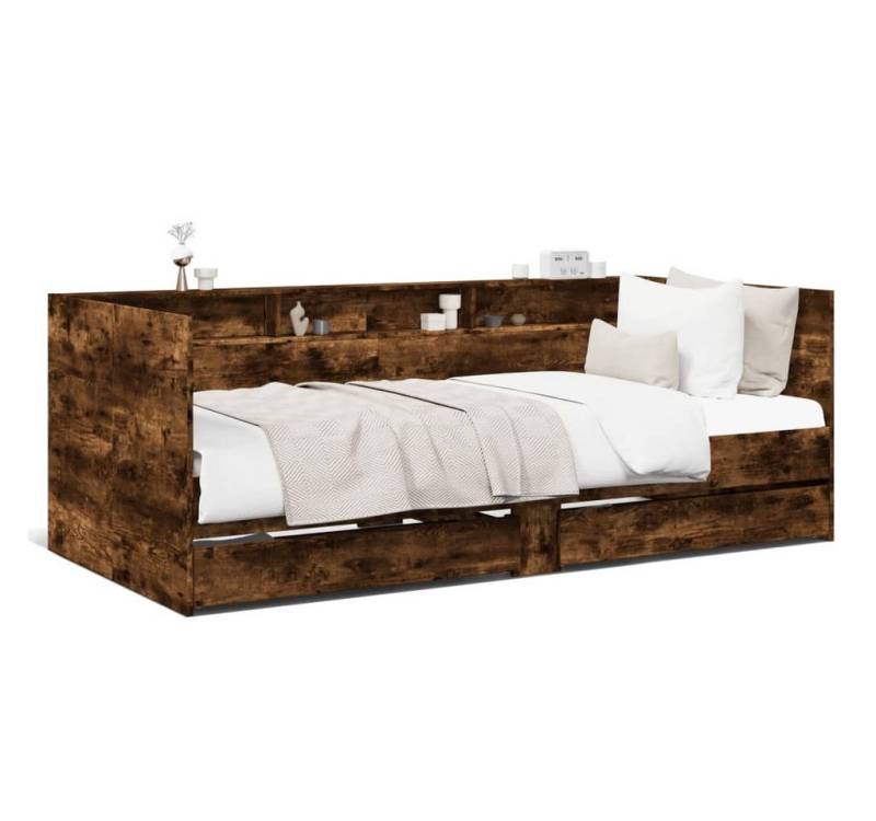 vidaXL Bett, Tagesbett mit Schubladen Räuchereiche 90x200 cm Holzwerkstoff vidaXL Bett, Tagesbett mit Schubladen Räuchereiche 90x200 cm Holzwerkstoff von vidaXL