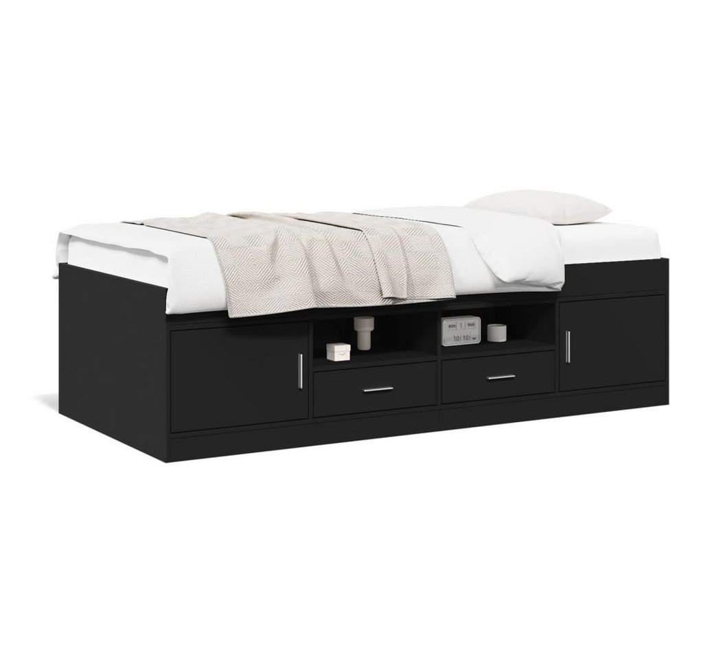 vidaXL Bett, Tagesbett mit Schubladen Schwarz 90x190 cm Holzwerkstoff vidaXL Bett, Tagesbett mit Schubladen Schwarz 90x190 cm Holzwerkstoff von vidaXL