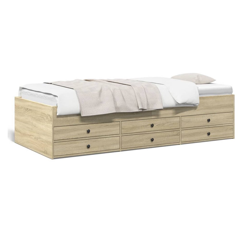 vidaXL Bett, Tagesbett mit Schubladen Sonoma-Eiche 100x200 cm Holzwerkstoff vidaXL Bett, Tagesbett mit Schubladen Sonoma-Eiche 100x200 cm Holzwerkstoff von vidaXL