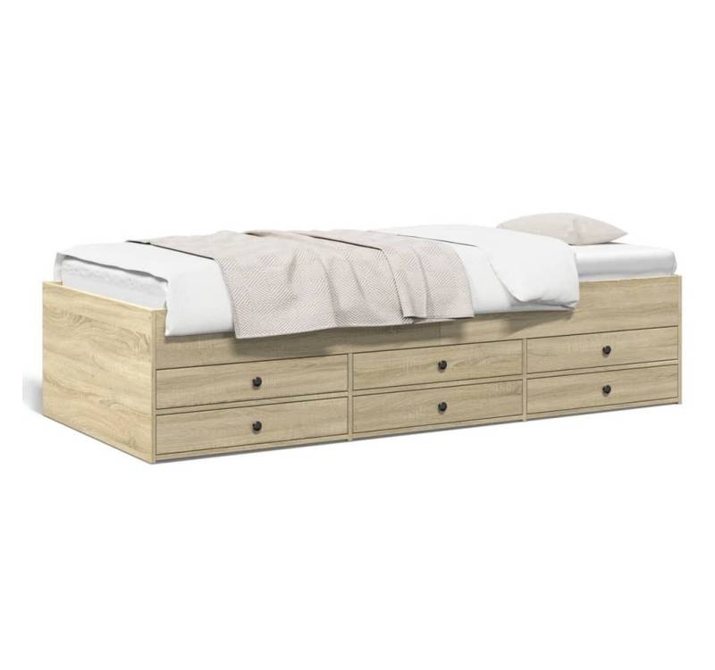 vidaXL Bett, Tagesbett mit Schubladen Sonoma-Eiche 100x200 cm Holzwerkstoff vidaXL Bett, Tagesbett mit Schubladen Sonoma-Eiche 100x200 cm Holzwerkstoff von vidaXL