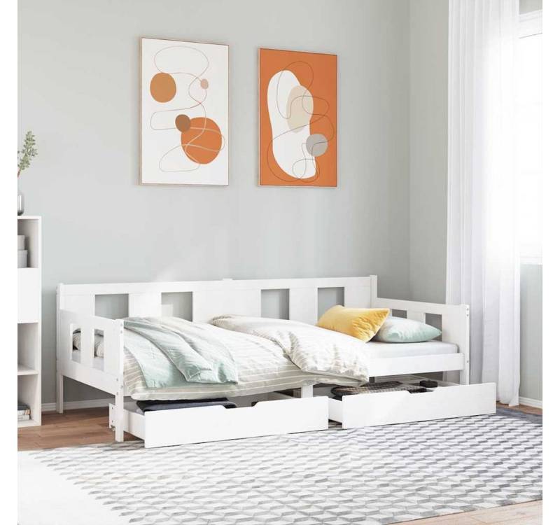vidaXL Bett, Tagesbett mit Schubladen Weiß 90x190 cm Kiefernholz vidaXL Bett, Tagesbett mit Schubladen Weiß 90x190 cm Kiefernholz von vidaXL
