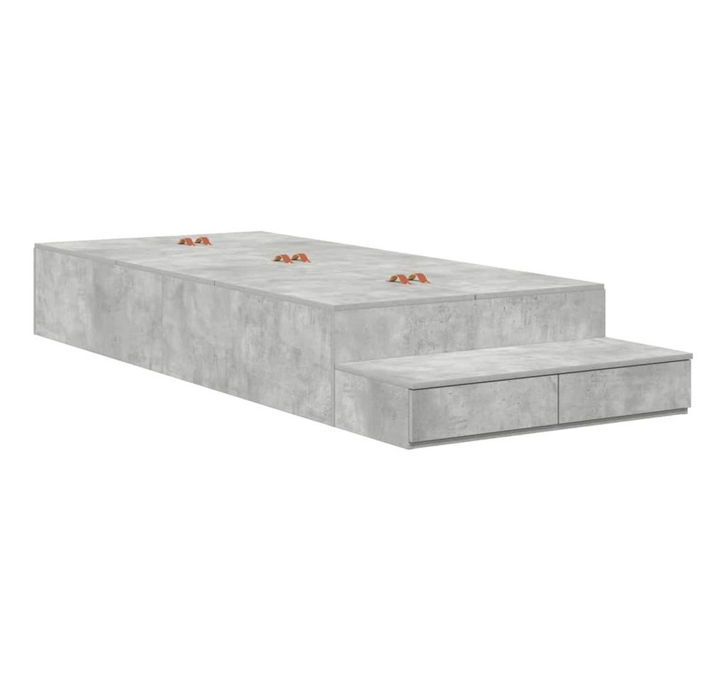 vidaXL Bett Bett mit Stauraum Beton Grau 236.5 x 80 x 31.5 cm Holzwerkstoff (1-tlg) von vidaXL