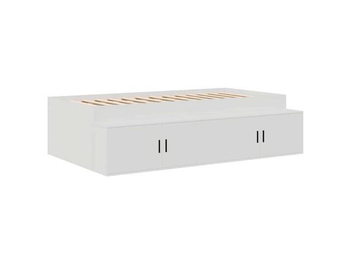vidaXL Bett Bett mit Stauraum mit Speicher Weiß 80 x 200 cm Holzwerkstoff (1-tlg), weiß, Weiß von vidaXL