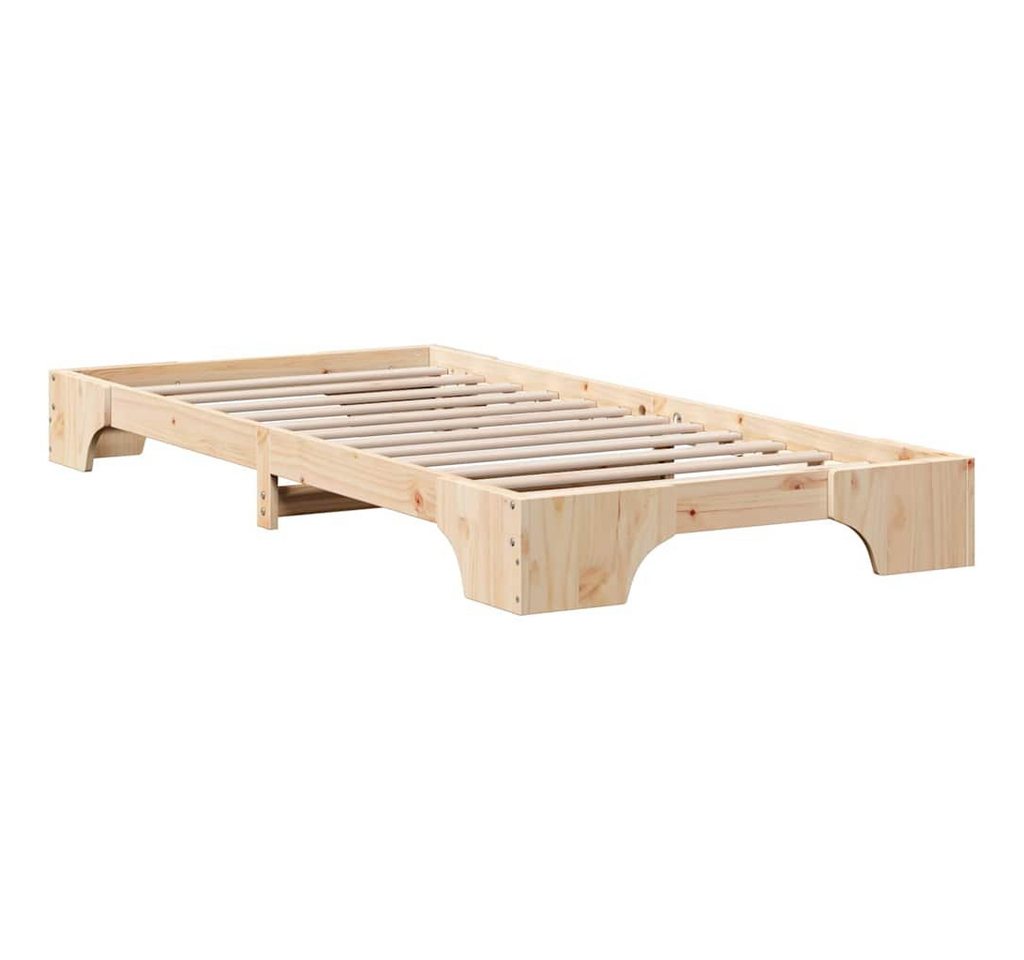 vidaXL Bett Bettrahmen Natur 75 x 190 cm Massives Kiefernholz (1-tlg) von vidaXL