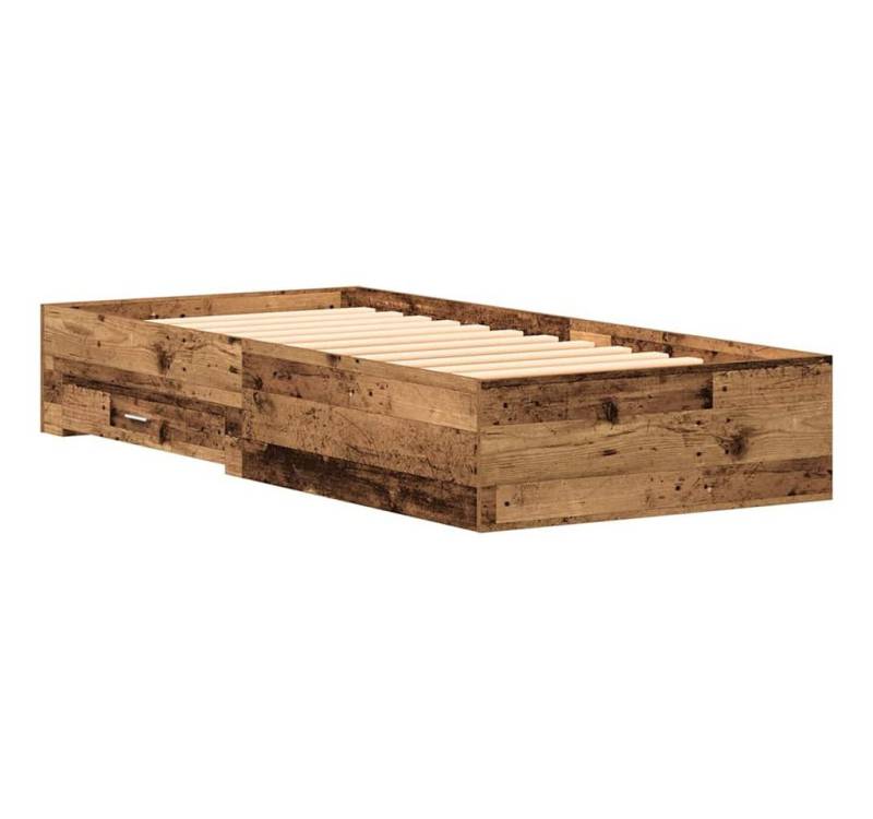 vidaXL Bett Bettgestell mit Schubladen Altholz 100 x 200 cm Holzwerkstoff (1-tlg) von vidaXL